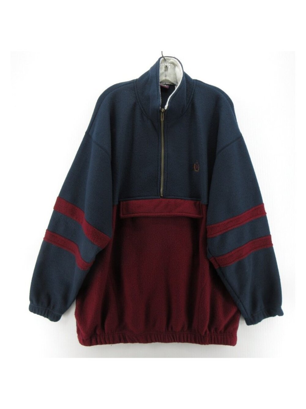 VINTAGE Bugle Boy Sweatshirt XL Red Fleece 1/4 Colorblock Outdoor Logo